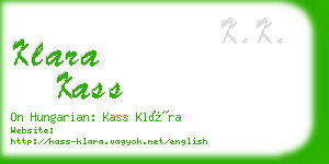 klara kass business card